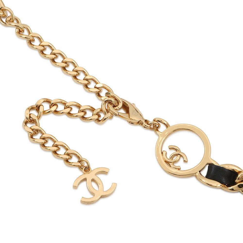 Chanel Chain Belt Coco Mark Leather Metal B24C CHANEL Black - Picture 5 of 14